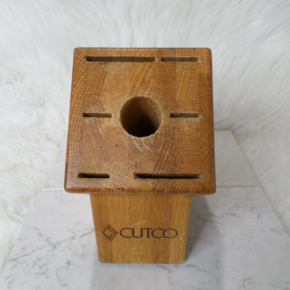 CUTCO Knife Block 7 Slot Honey Oak Made in USA